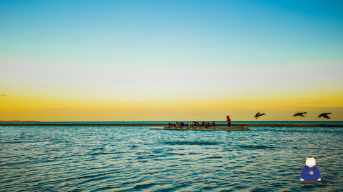 23. Sunset with Rowers